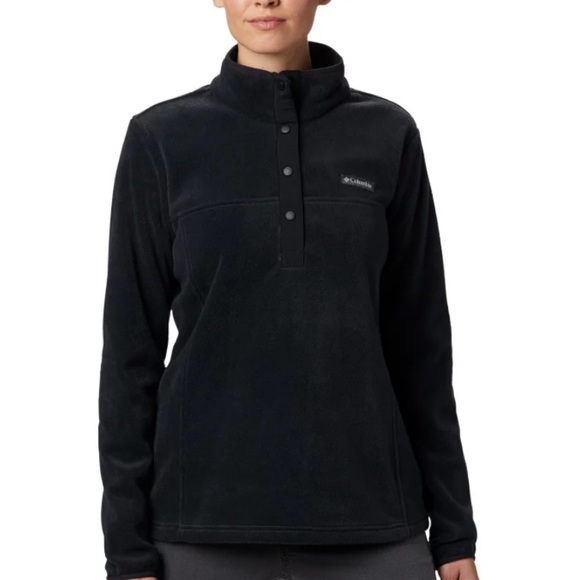 Columbia Benton Springs 1/2 snap pullover black fleece mock neck sweatshirt - Picture 1 of 14